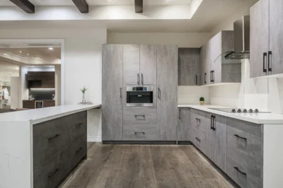 Grey kitchen European Cabinets