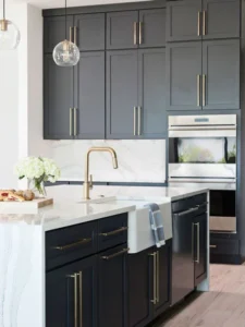 Black Shaker cabinets