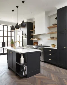 Black Shaker cabinets